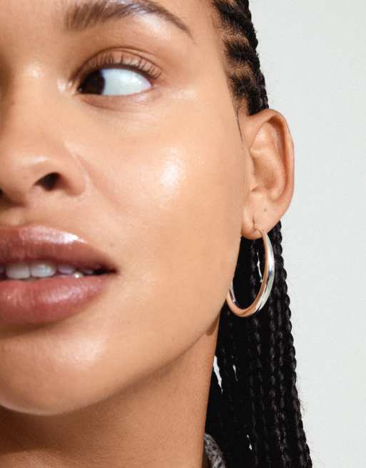 Pilgrim Jorun large hoop earrings in silver plated, 4 of 4