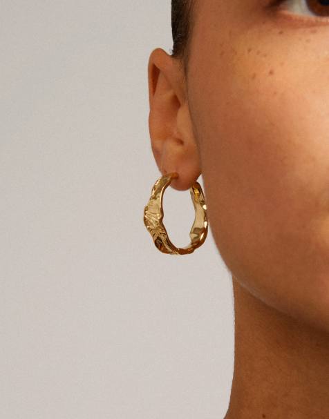 Pilgrim Julita hoop earrings in gold plated - view 1