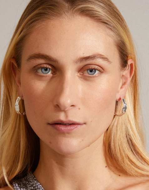 Pilgrim Julita hoop earrings in silver plated - view 1