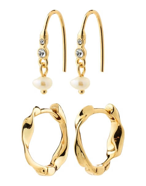 Pilgrim Morin earrings 2in1 set in gold plated - view 1