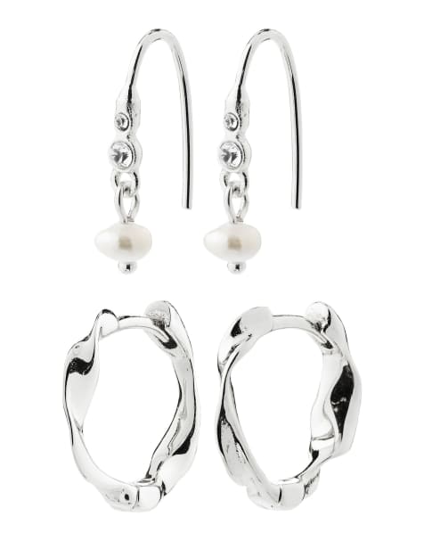 Pilgrim Morin earrings 2in1 set in silver plated - view 1