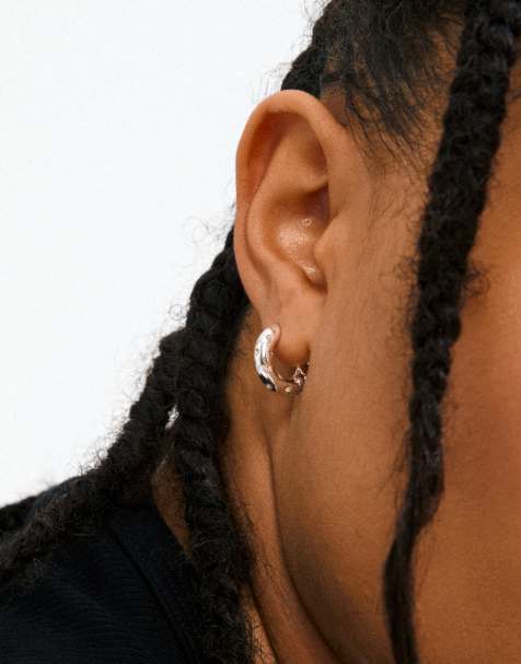 Pilgrim Nevaeh hoops in silver plated - view 1