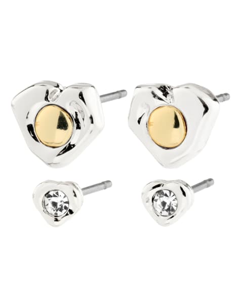 Pilgrim - Nova- Lot de boucles d'oreilles 2-en-1 en plaqué argent - view 1