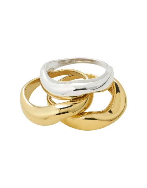Pilgrim - Nova - Set di anelli 3 in 1 placcati oro - view 1