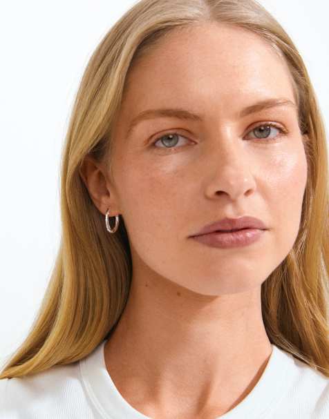 Pilgrim Now hoop earrings in silver plated - view 1