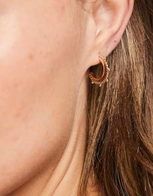 Pilgrim - Oorbellen met halve ring in goud met kristal plating