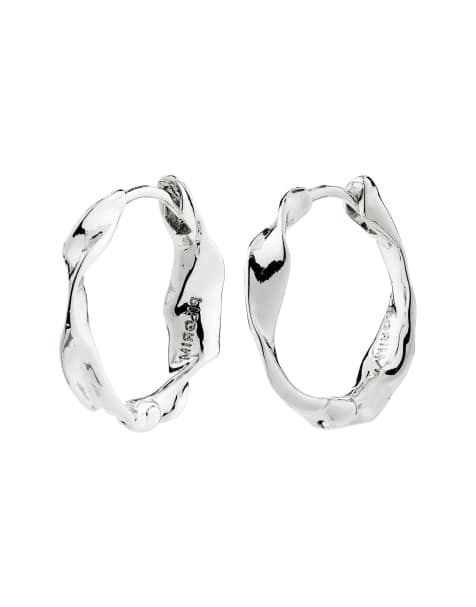Pilgrim - pendientes de aro chapados en plata - view 1