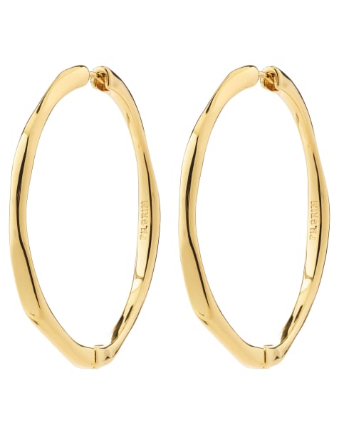 Pilgrim - pendientes de aro Presence chapados en oro - view 1