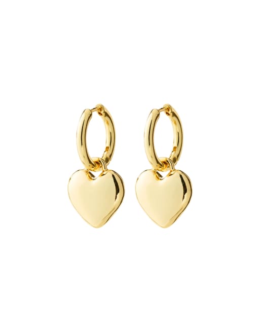 Pilgrim - pendientes de corazón chapados en oro Arien, 2 de 4