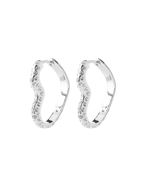 Pilgrim - pendientes de corazón chapados en plata Sora, 2 de 4