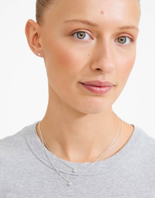 Pilgrim Penina gift set necklace earstuds in silver plated, 3 of 4