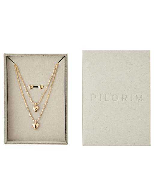 Pilgrim - Penina - Set regalo con collana e orecchini a bottone placcati oro, 3 di 4