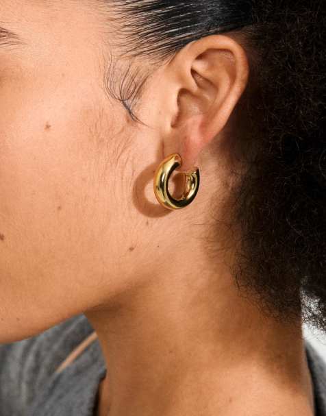 Pilgrim Phase large hoops in gold plated - view 1