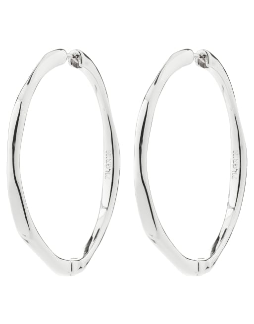 Pilgrim Presence hoop earrings in silver plated, 2 of 4