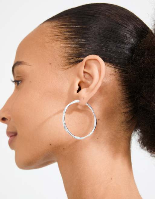 Pilgrim Presence hoop earrings in silver plated, 4 of 4