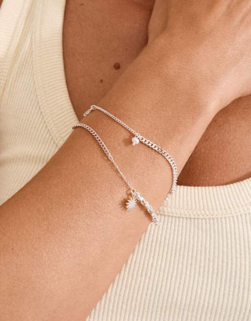 Philip Jones Bracciale Margherita Placcato Argento - Gioiello Elegante Donna Con Catena E Chiusura Aragosta