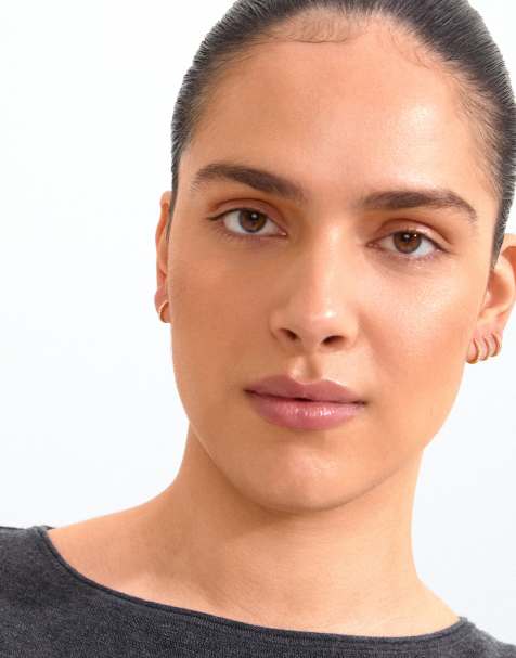 Pilgrim Root earrings 2in1 set in gold plated - view 1
