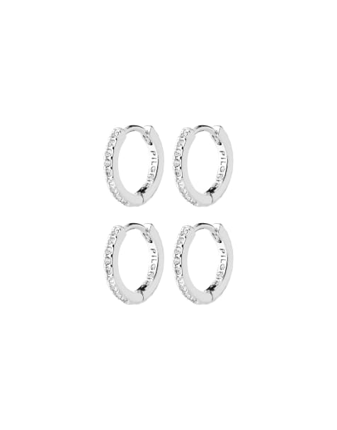 Pilgrim Root oorbellen 2-in-1 set in zilver verguld - view 1