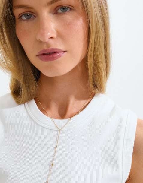 Pilgrim Root Y necklace in gold plated - view 1