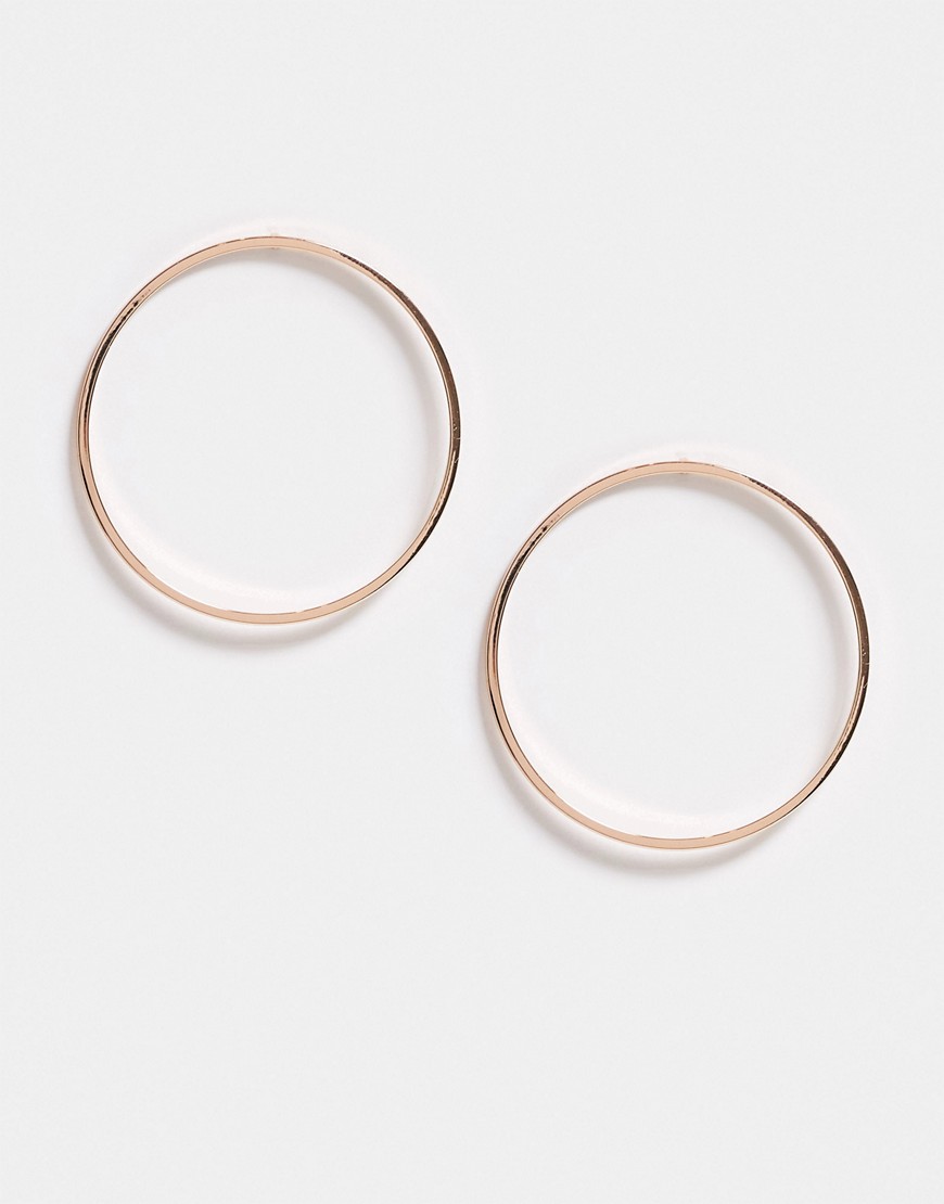 Pilgrim rose gold plated circle earrings in silver