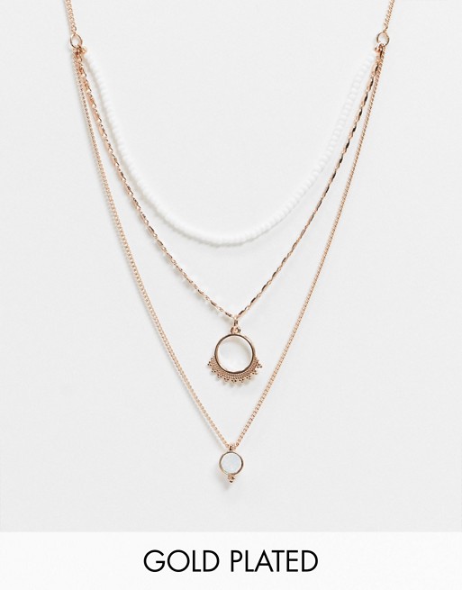 Pilgrim rose gold-plated layered necklace