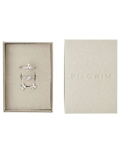 Pilgrim - Sanine - Coffret cadeau avec anneaux et boucles d'oreilles en argent plaqué - view 1