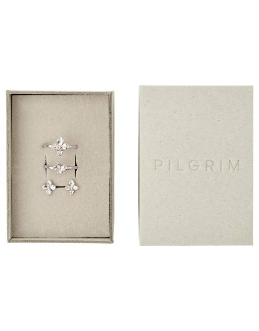 Pilgrim - Sanine - Coffret cadeau avec anneaux et boucles d'oreilles en argent plaqué, 2 de 4