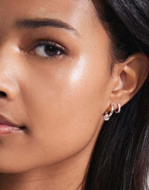 Pilgrim Scottie earrings 2in1 set in silver plated - view 1