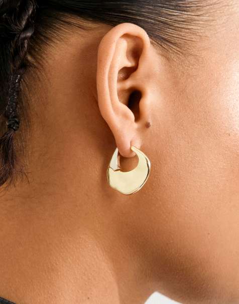 Pilgrim Sense hoop earrings in gold plated - view 1