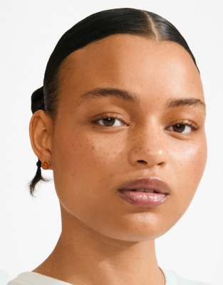 Pilgrim - Sense - Vergoldete Ohrringe mit Achat-Orange