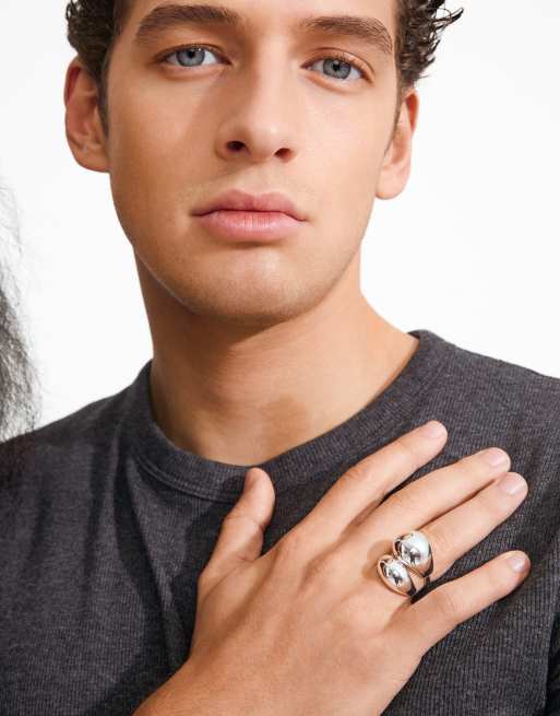 Pilgrim - set de 2 anillos Evon chapados en plata, 3 de 4