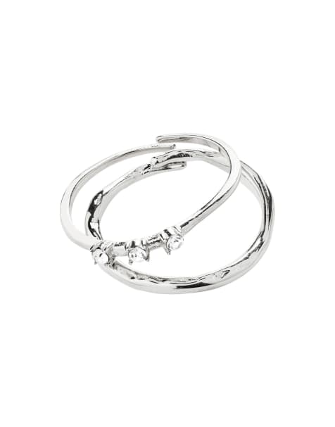 Pilgrim - set de 2 anillos Ivarin chapados en plata - view 1