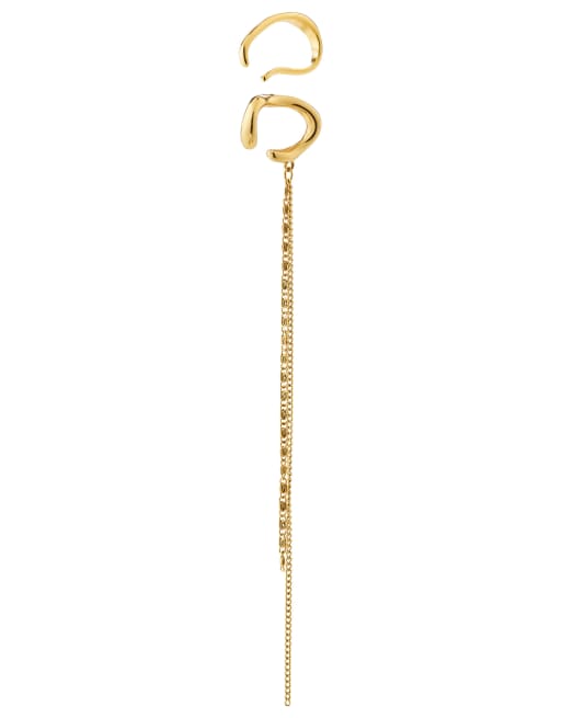 Pilgrim - set de ear cuff Evon 2 en 1 chapado en oro, 2 de 4