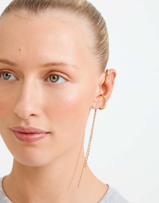 Pilgrim - set de ear cuff Evon 2 en 1 chapado en oro, 3 de 4