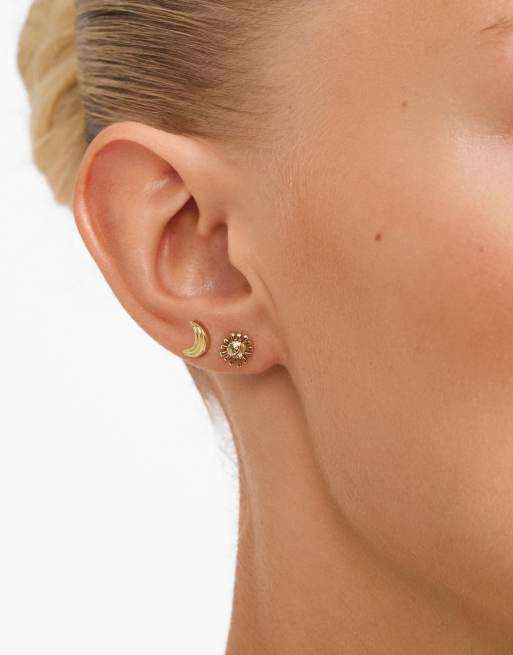 Pilgrim - set de pendientes Misha 2 en 1 chapado en oro, 3 de 4