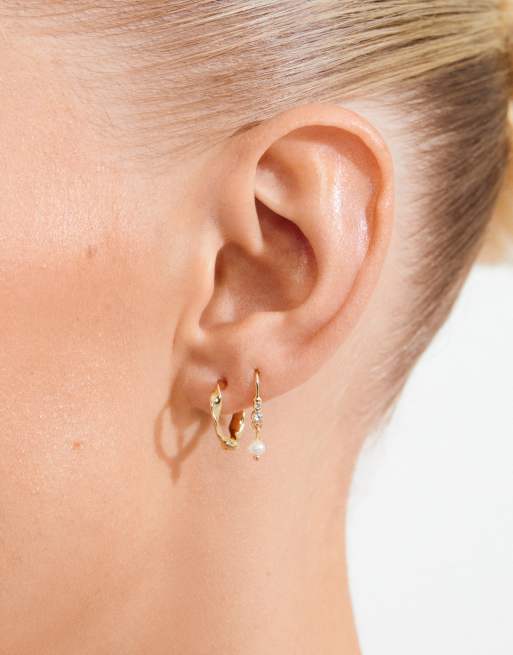 Pilgrim - set de pendientes Morin 2 en 1 chapado en oro, 4 de 4