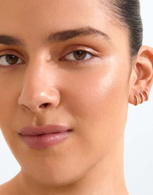 Pilgrim - set de pendientes Root 2 en 1 chapados en oro, 4 de 4
