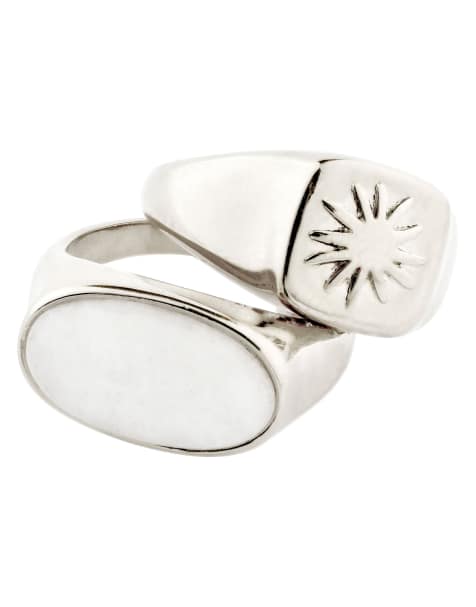 Pilgrim set di 2 anelli Prism placcati in argento - view 1