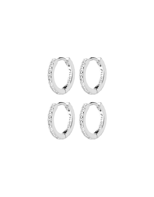 Pilgrim set di orecchini 2 in 1 placcato argento, 2 di 4