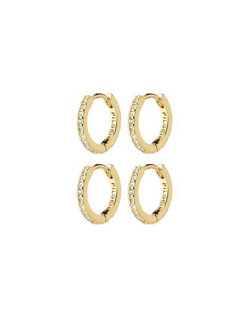 Pilgrim set di orecchini Root 2 in 1 placcato oro, 2 di 4
