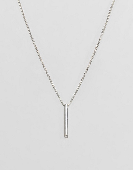 Pilgrim silver plated drop bar necklace