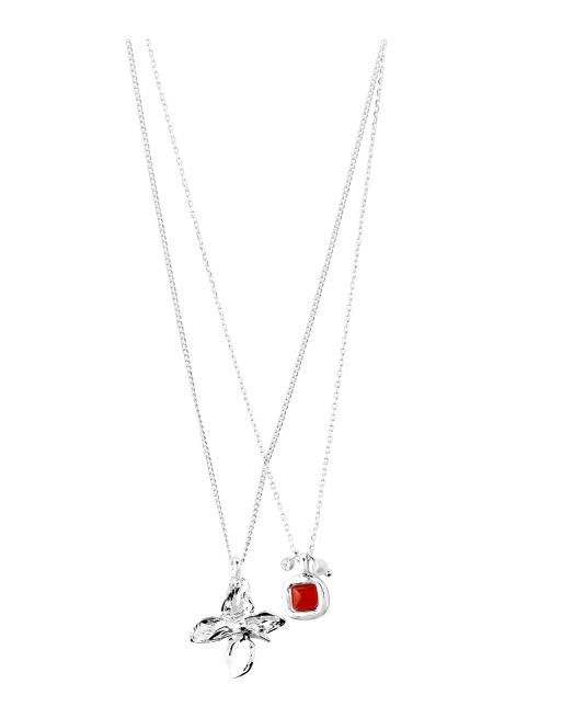 Pilgrim Trace halsband 2-i-1-set i silverpläterad, 2 av 4