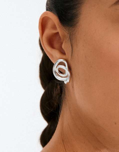 Pilgrim Unfold earrings in silver plated - view 1