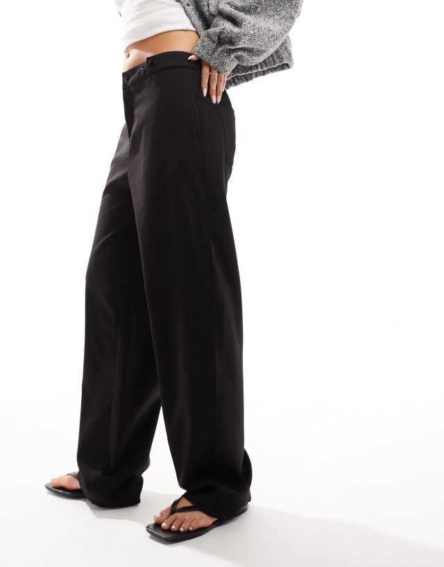 Pimkie - adjustable side tailored loose fit trousers in black