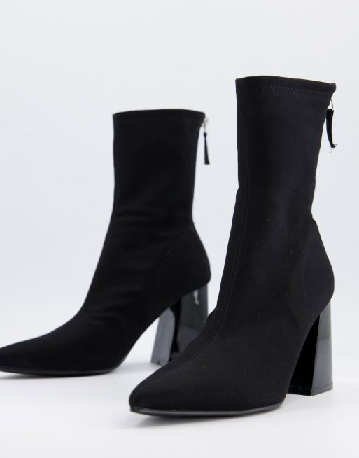 Pimkie Ankle Boots Aus Wildleder Mit Absatz Und Spitzer Zehenpartie In Schwarz Evesham Nj