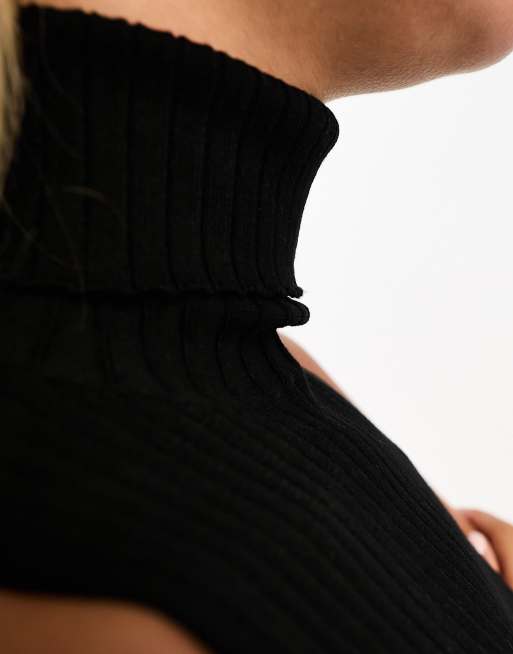 Pimkie – Ärmelloser Rollkragen-Strickpullover in Schwarz, 2 von 4