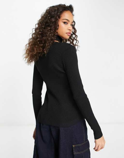 Black 2025 asymmetric jumper