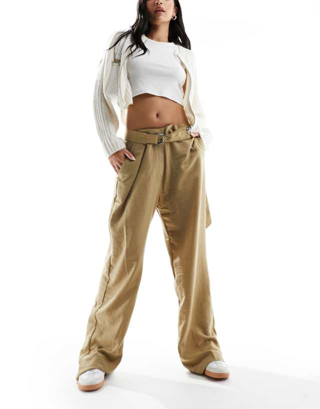 Pimkie - baggy high waisted trousers in brown