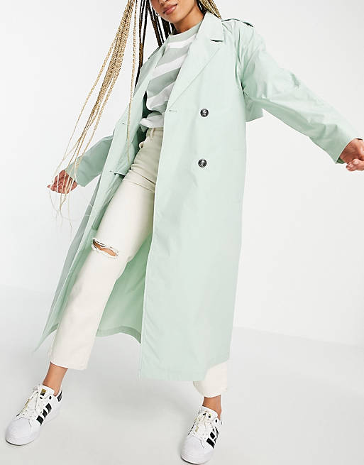 Pimkie belted trench coat in sage