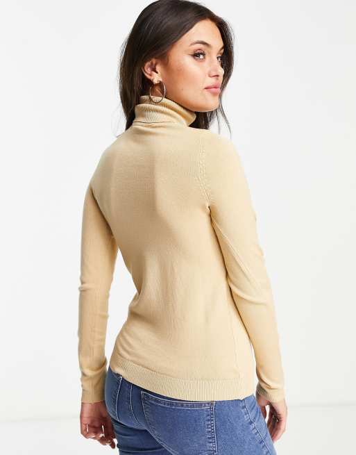 Pimkie – Beżowy sweter z golfem i długimi rękawami, 2 z 4